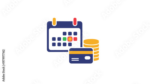 Subscription Billing Payment Calendar and Online Finance Concept