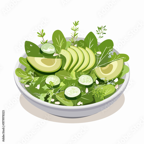 Grüner Frühlingssalat mit Avocado