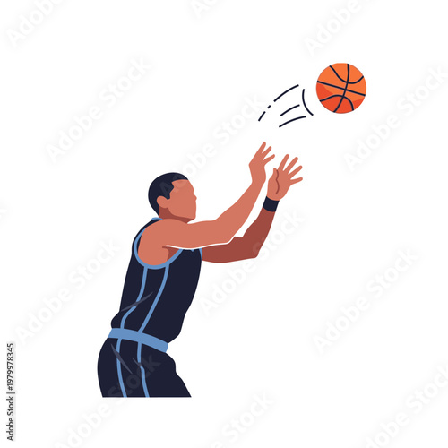 Basketball Player Reaching for Ball