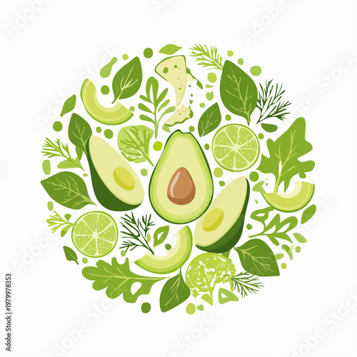 Grüner Frühlingssalat mit Avocado