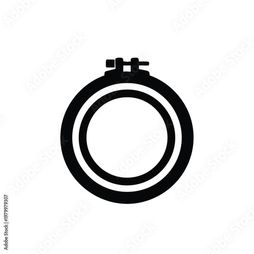 Stopwatch icon, black vector symbol, timer illustration, sports and racing graphic
