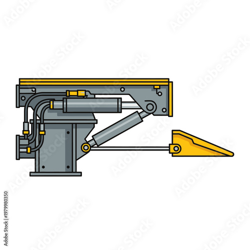 Industrial Hydraulic Jack Lift Mechanism with Yellow Wedge