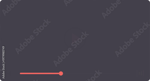 Interactive media player interface featuring a prominent play button and progress bar for streaming video content