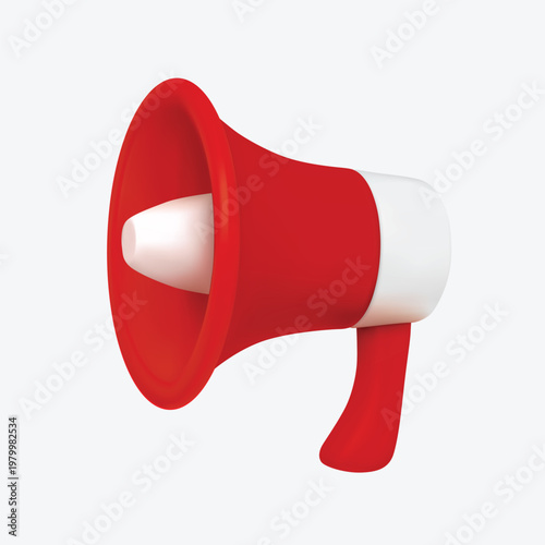 Red megaphone loudspeaker icon marketing announcement