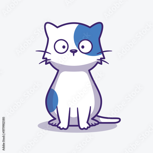 Cute simple cat cartoon character minimal pet illustration