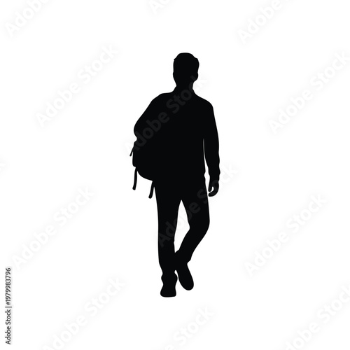 Student silhouette icon vector flat design.