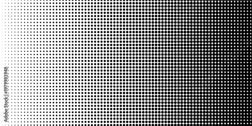 abstract simple black big to small horizontal dot pattern can be used background.