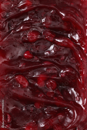 Canvas-taulu cranberry jam texture, fruit filling, cherry  jelly, red currant marmalade