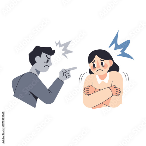 Angry Man Accusing Woman, Conflict, Relationship Problems, Stress, Negative Emotions, Domestic Violence