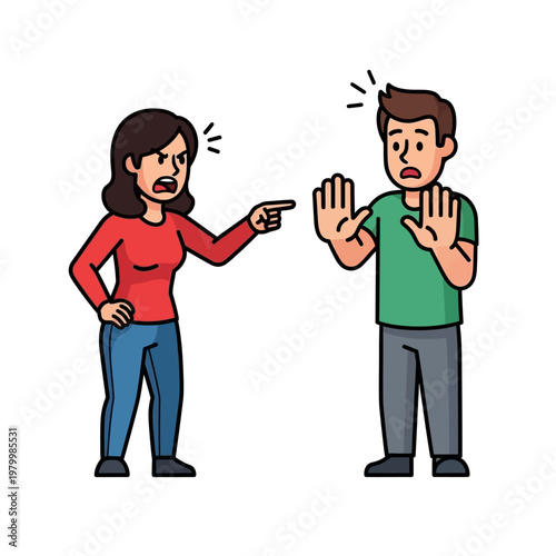 Angry Woman Accusing Man, Couple Arguing, Relationship Conflict, Domestic Dispute