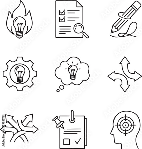 Virtual Learning and Academic Success Icons: Computer, Graduation Cap, and Books