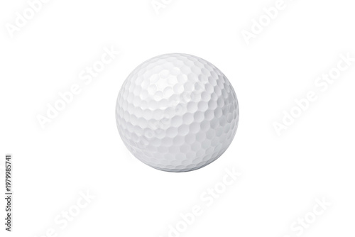 Classic white golf ball with dimpled texture, professional sports equipment for golfing, round athletic sphere for competition and leisure isolated PNG with Transparent Background