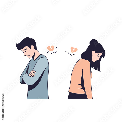 Couple Breakup Sadness Heartbreak Relationship Conflict