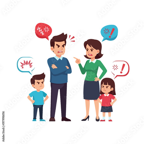 Family Conflict: Parents Arguing with Children, Domestic Dispute, Emotional Stress