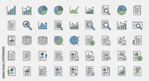 Business icons on white background.