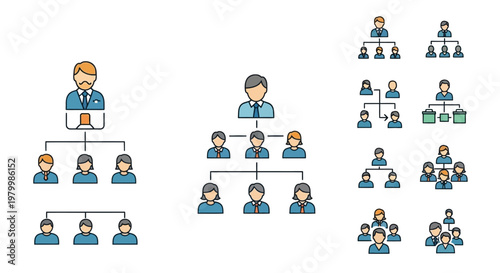 Business Organization Chart Team Hierarchy.