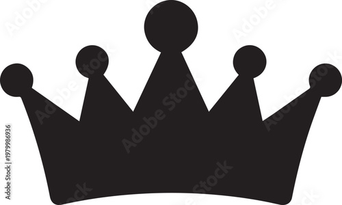 Simple crown silhouette icon representing royalty king queen and luxury