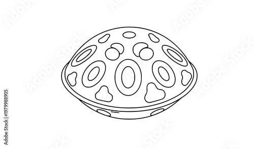 Handpan instrument icon vector minimal line design
