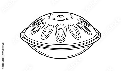 Handpan outline icon vector percussion instrument symbol