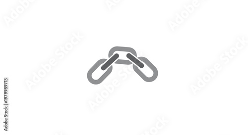 Three linked metal chain links.