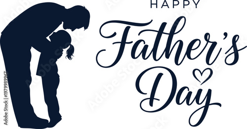 Touching fathers day illustration silhouette of father and child heartfelt love and celebration of parenthood