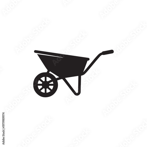 Farm wheelbarrow farming icon silhouette vector design art illustration