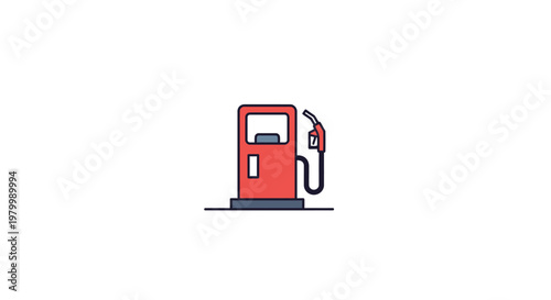 Red Gasoline Fuel Pump Station.