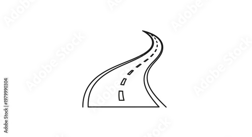 Simple black line road curve symbol.