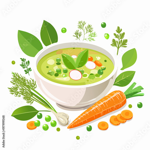 Frühlingssuppe mit Gemüse