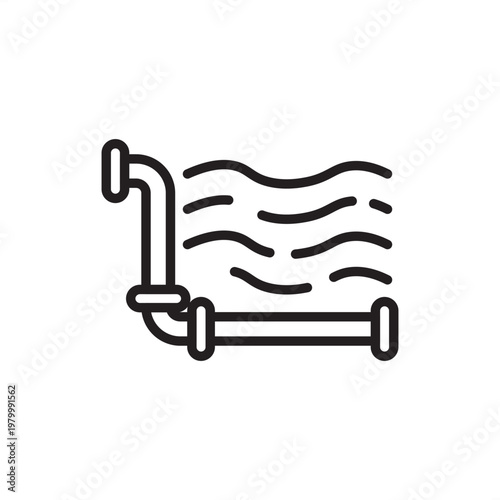 Subsea pipe icon symbolizing underwater transport, represents pipeline hardware, offshore tools, seafloor conduit gear, fluid transfer systems, and industrial maritime energy infrastructure logistics.