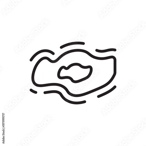 Bathymetric map icon symbolizing seafloor depth, representing sonar hardware, hydrographic tools, underwater gear, depth sounding systems, and industrial maritime geological spatial logistics.
