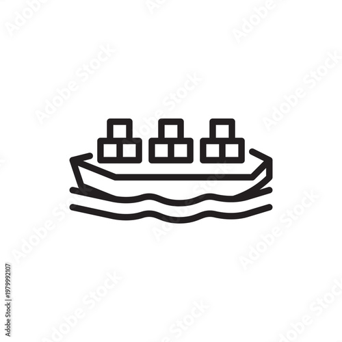 Panamax ship icon symbolizing canal transit, representing vessel hardware, cargo tools, maritime freight gear, hull design systems, and industrial global shipping logistics for container transport.