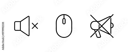 Multimedia technology line icons for web and interface design