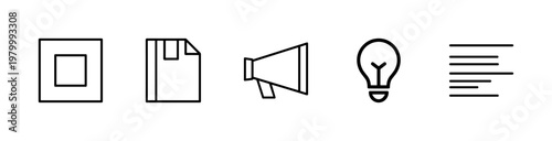 Minimalist technology and user interface outline icon collection.