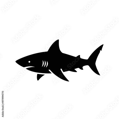 Black silhouette of a shark