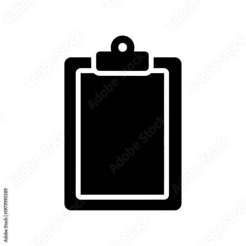 Black clipboard icon for business or medical use