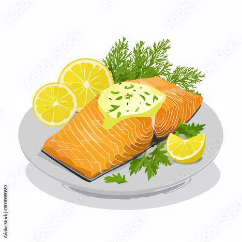 Lachs mit Zitronen-Dill-Sauce