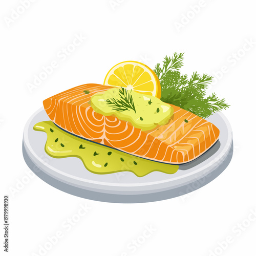 Lachs mit Zitronen-Dill-Sauce