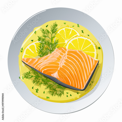 Lachs mit Zitronen-Dill-Sauce