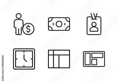 Business stakeholder and corporate relationship management minimalist icons