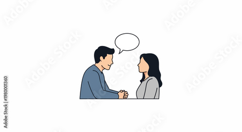 Obraz na plátně Man and woman talking face to face.