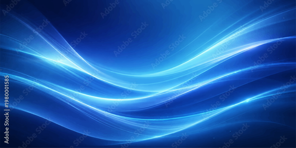 Fototapeta premium A futuristic blue wave wallpaper design featuring flowing curves and light patterns to create a dynamic motion texture with an artistic fractal energy shape