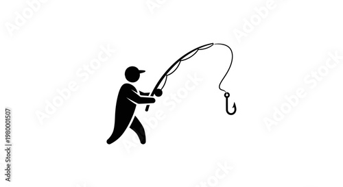 Man fishing with a hook.