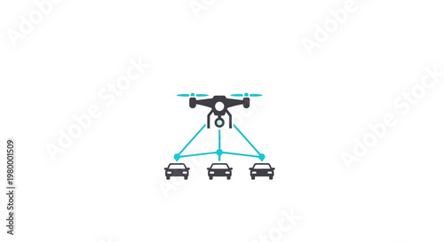 Drone with four propellers and rotors.