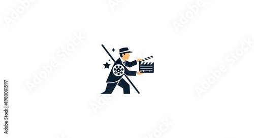 Film Director Holding Clapper Board.