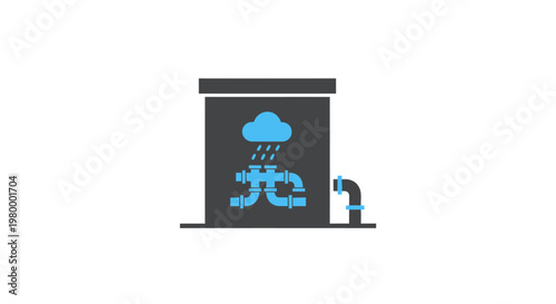 Gas Pump Rain Weather Station Icon.
