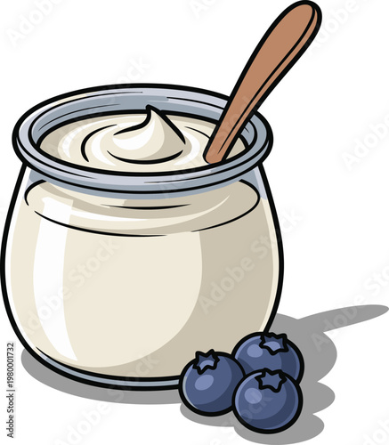 Cute cartoon a illustrator vector yogurt