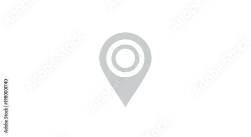 Gray map pin icon location symbol.