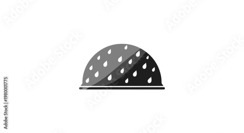 Gray metal dome with holes.