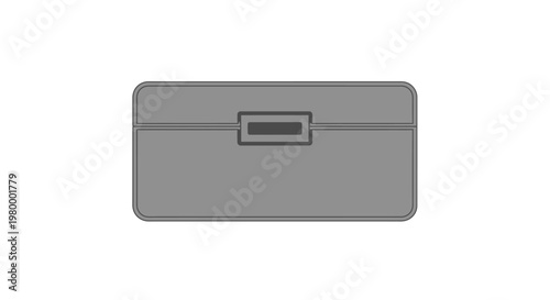 Grey Metal Lockbox Safe Storage.
